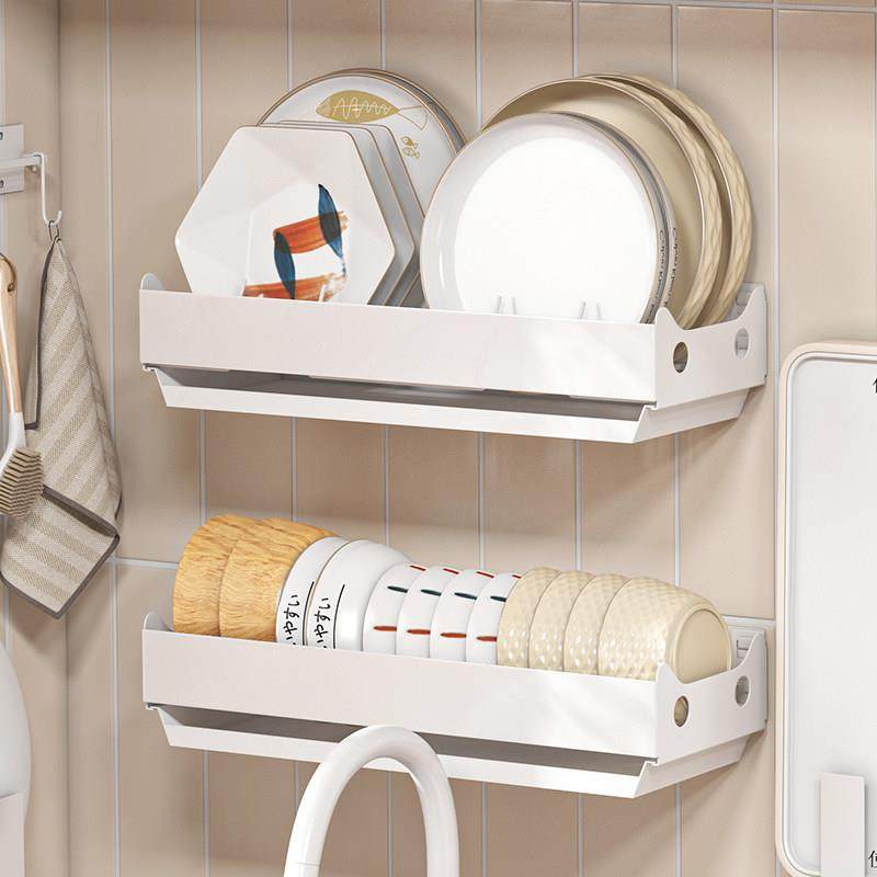 森花 壁挂免打孔碗架 厨房家用墙壁碗盘沥水收纳架碗碟放碗置物架,淘宝优惠券,粉丝福利购,淘宝优惠卷