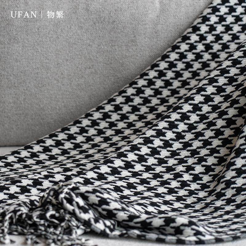 毯子千鸟格简约现代沙发盖毯休闲毯办公室午休毯飞机重力毯床尾毯,淘宝优惠券,粉丝福利购,淘宝优惠卷