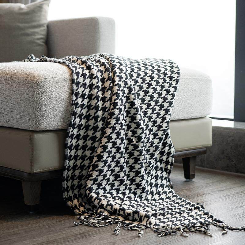 毯子千鸟格简约现代沙发盖毯休闲毯办公室午休毯飞机重力毯床尾毯,淘宝优惠券,粉丝福利购,淘宝优惠卷