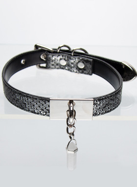 暗黑甜酷蛇纹水晶六角柱项圈