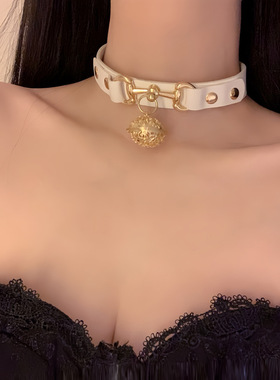 黑色宫铃choker项圈女牵引