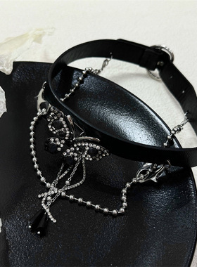 甜酷辣妹蝴蝶choker双层颈链