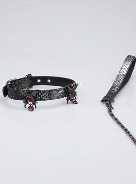 手作原创头层牛皮粉雾蝴蝶项圈