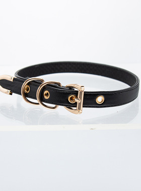 甜酷辣妹蛇纹皮质双环项圈