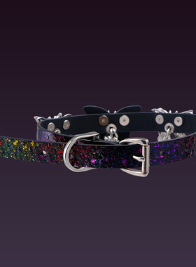 甜酷辣妹清冷感蛇皮蝴蝶项圈