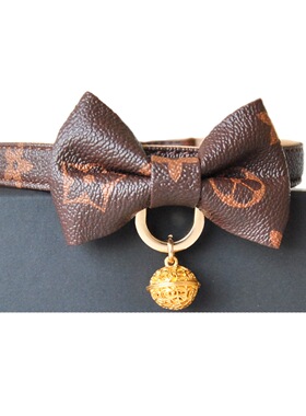 复古轻奢老花蝴蝶结铃铛项圈