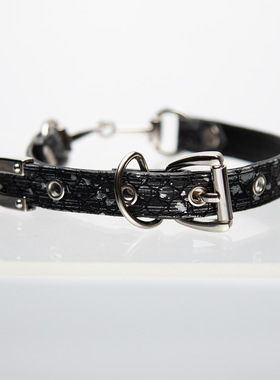 蛇皮纹镭射朋克皮质choker项圈