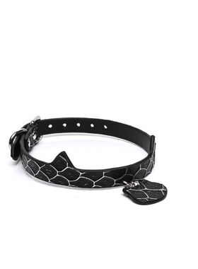 朋克黑蛇纹猫耳choker项圈酷妹