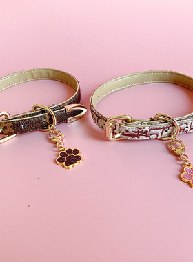 复古轻奢粉棕撞色老花choker项圈