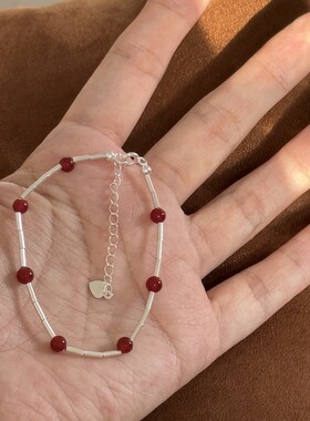 新中式红玛瑙串珠项链女显白