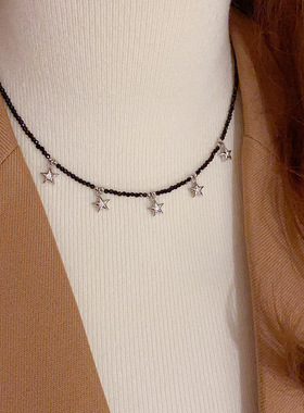 甜酷时尚气质冷淡风五星锁骨链高级感轻奢毛衣链小众设计百搭项链