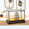 Mahogany, rosewood, bamboo, glass cover, dust cover, Buddha statue ornaments, handicrafts, antique artifacts, treasure cage, can be customized
