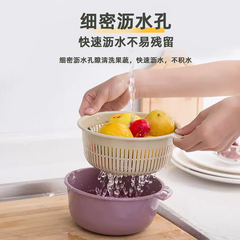双层洗菜盆塑料沥水篮子漏盆淘米器菜蓝淘菜盆家用厨房洗水果盘,淘宝优惠券,粉丝福利购,淘宝优惠卷