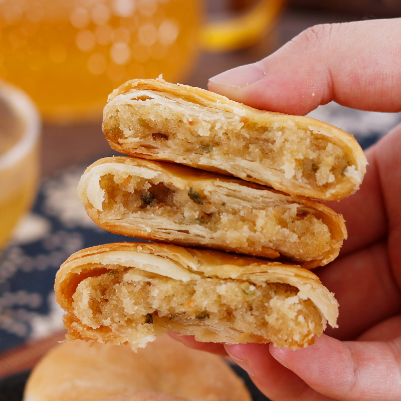 壹得利葱香咸味酥饼整箱厦门特产传统老夹心糕点早餐零食独立包装