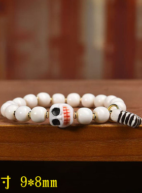 藏传回流骨我手串单圈藏式佛珠尸陀林扎基拉姆小唐卡吊坠配饰手链