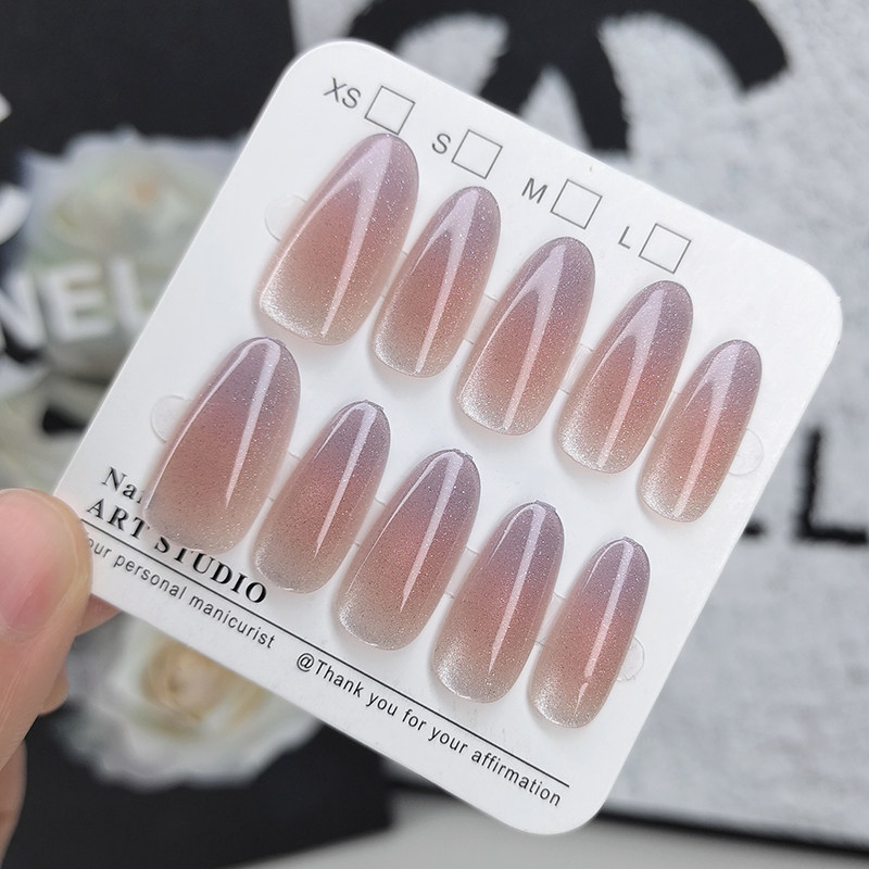 2025年新款美甲贴片中长款气质猫眼指甲贴片短款手工甲穿戴甲显白,淘宝优惠券,粉丝福利购,淘宝优惠卷