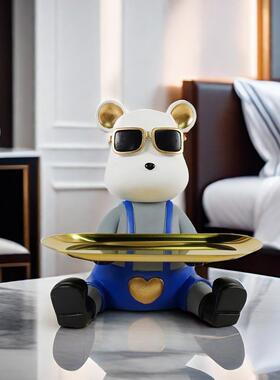 新款直销网红创意卡通暴力熊托盘玄关收纳摆件客厅电视柜鞋柜乔迁