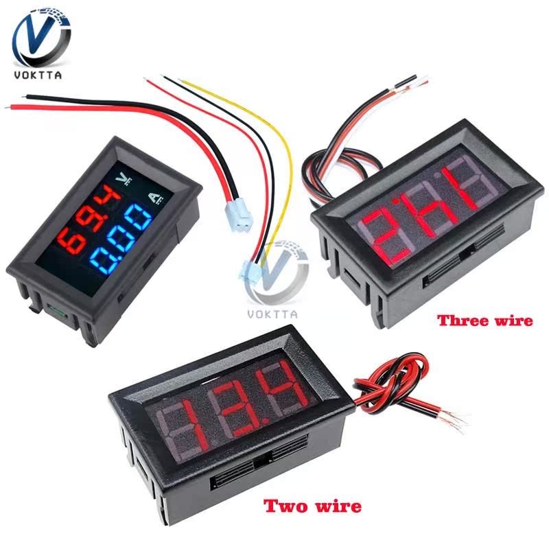 Mini 5 Wire M4430 Digital Voltmeter Ammeter DC 100V 200V 10A - 图2