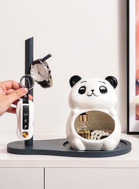 速发可爱熊猫收乔玄关入户摆件客厅家居装饰迁送闺蜜纳品新居礼物