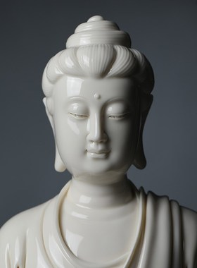 速发戴佛堂陶瓷《正坐如来 仿古瓷》省级周金田大像阿弥陀佛玉师