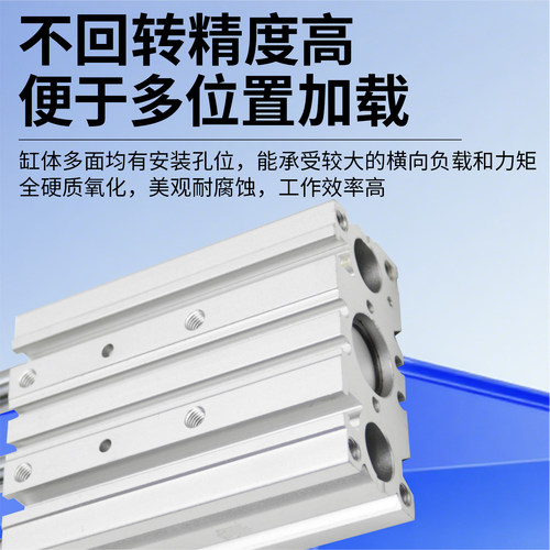 气动导杆三杆三轴气缸MGPM12/16/20/25/32/40/50/63/80/100X25X50 - 图2