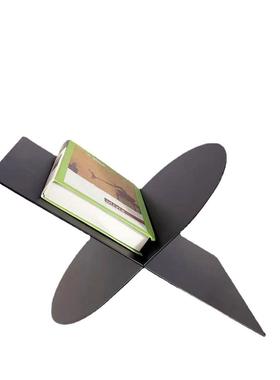 样板X型黑色金架属杂饰志架1647书画间册陈列装摆件售楼处装饰架