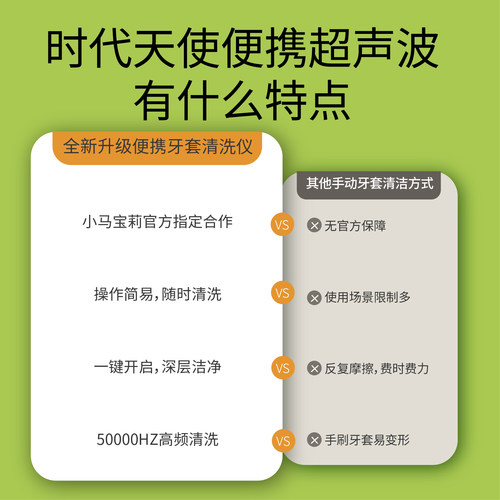 时代天使联名小马宝莉超声波清洗机隐形牙套保持器假牙清洁清洗盒 - 图1