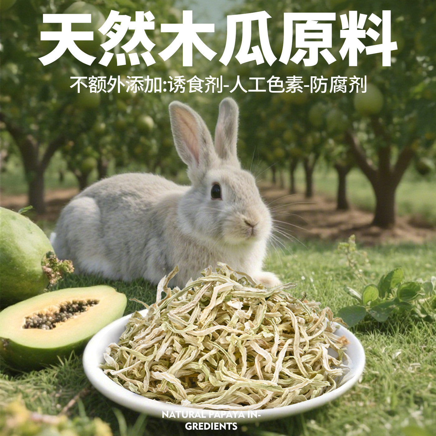 佩安友兔子龙猫青木瓜丝辅助排毛水果木瓜干宠物豚鼠荷兰猪零食用,淘宝优惠券,粉丝福利购,淘宝优惠卷