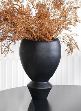 侘寂风民宽口花瓶样板房间设计师软入户玄关处装SBV花新中式宿器