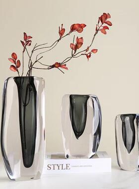 琉璃艺术厚花瓶意式奢简约摆件轻厅餐桌板房客电样视柜酒柜装ali-