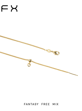 弗弗西FFX金色钱币项链[富泰来]休闲百搭精致毛衣配饰女秋冬轻奢