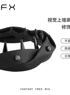 弗弗西锻光星钻黑色缎面齿梳发箍