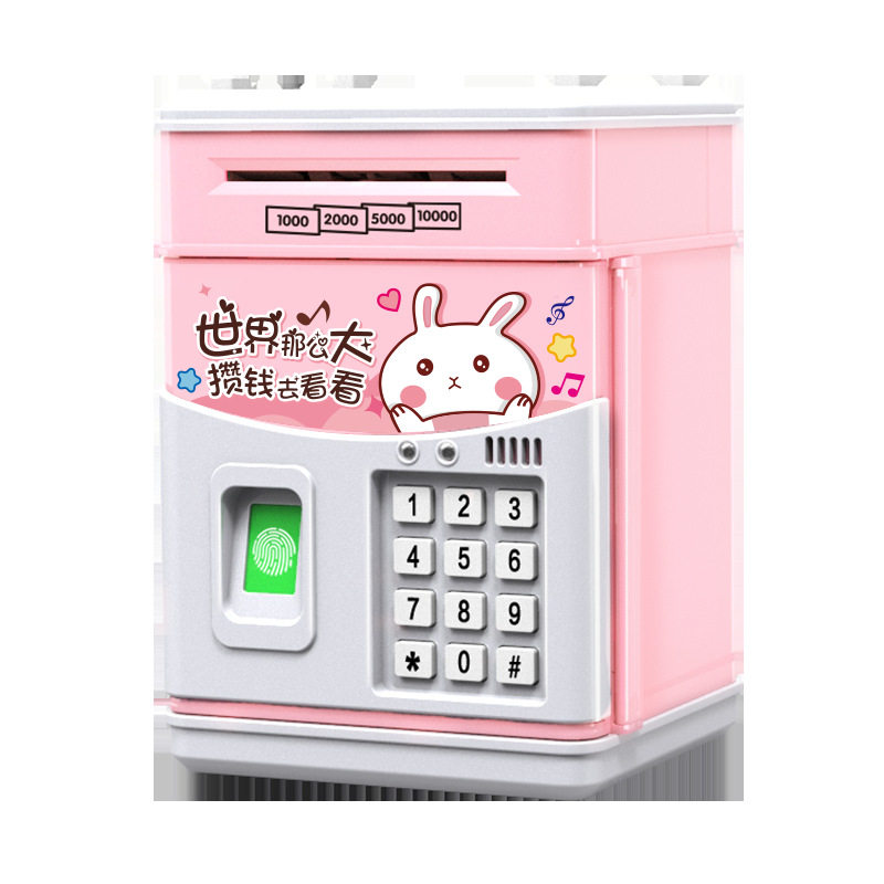 新品 厂家热卖 卡通指纹存钱罐音乐故事自动卷钱ATM储蓄罐玩具六,淘宝优惠券,粉丝福利购,淘宝优惠卷
