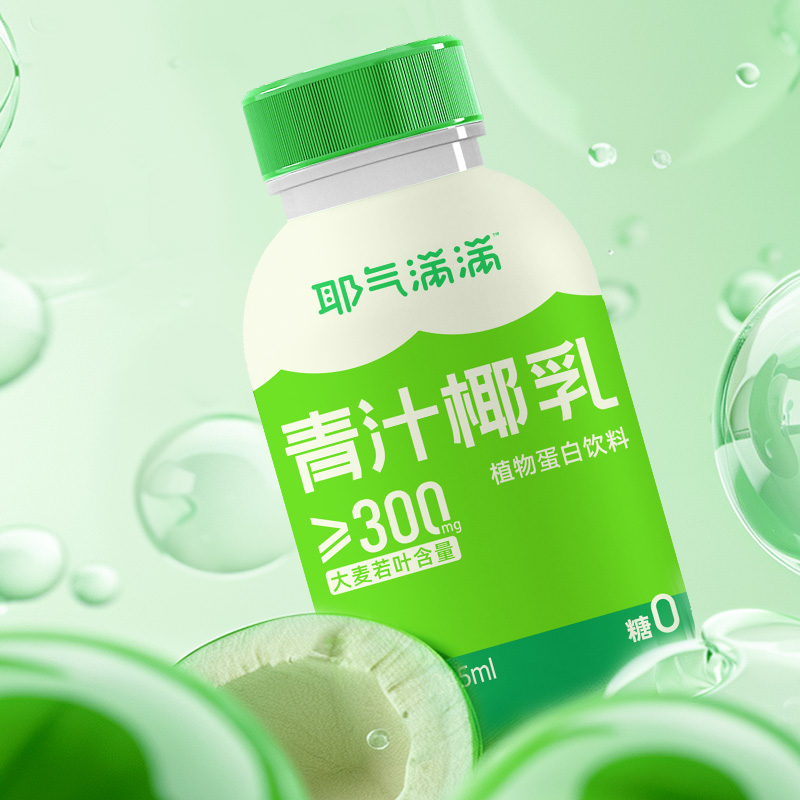 耶气满满青汁0糖椰乳245g*9瓶椰子汁蛋白整箱鲜榨椰乳 - 图2