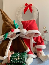 Baby Christmas Cloak Cape Baby Winter Clothing Hair Sweater Newborn New Year Clothes Girl Thickened cotton jacket