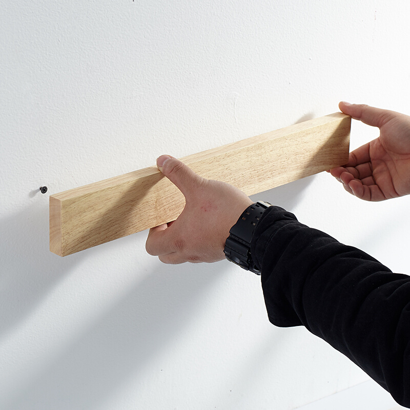 MIOSIO实木磁吸刀架磁力置物架厨房用品磁性刀座壁挂式橡胶木挂杆-图3