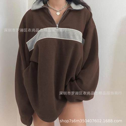 top jacket fleece polar all-match casual slim loose - 图0