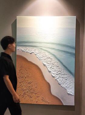 侘寂风客装饰画抽象艺术手绘油画现简约玄关挂画大幅立体壁画