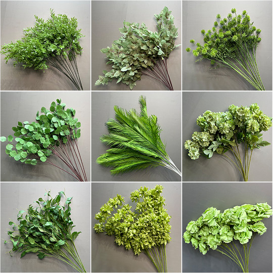 Green artificial flower forest flower wedding background arrangement