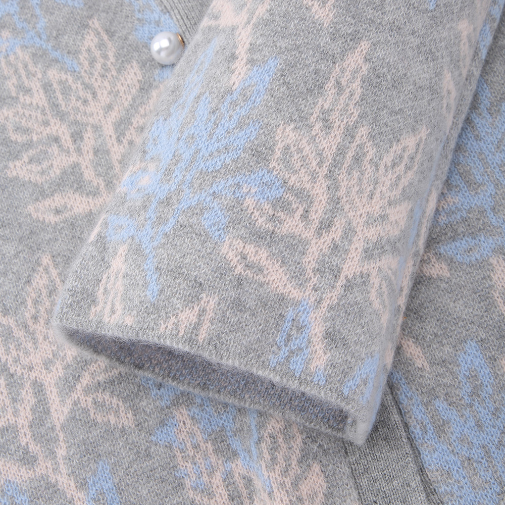 提升气质~精致提花！小香风V领羊绒开衫半身裙 羊绒套装女两件套,淘宝优惠券,粉丝福利购,淘宝优惠卷