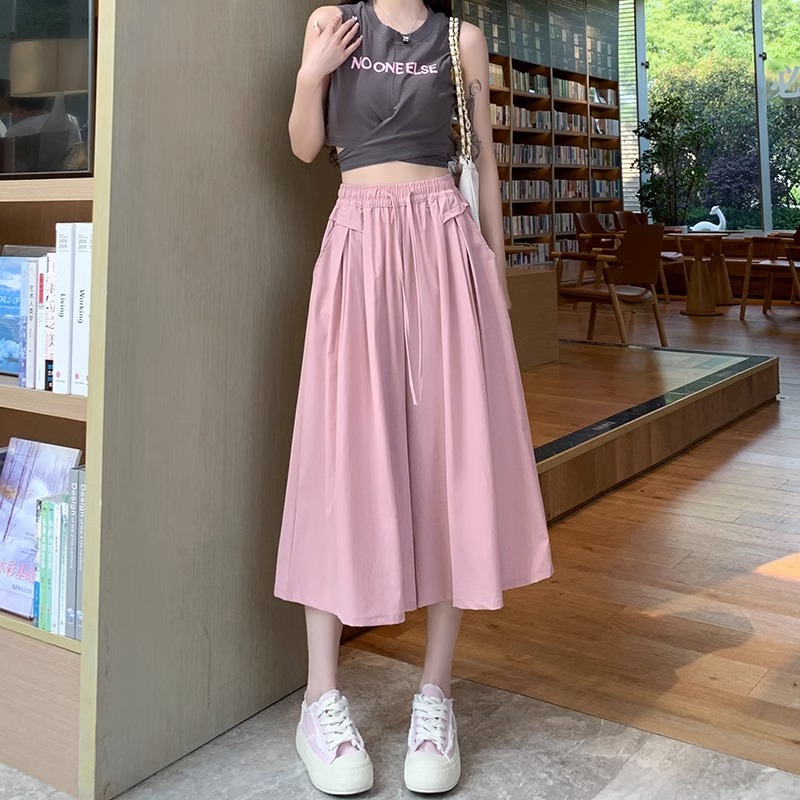 阔腿裤女夏新款高腰百搭休闲宽松半身裤子