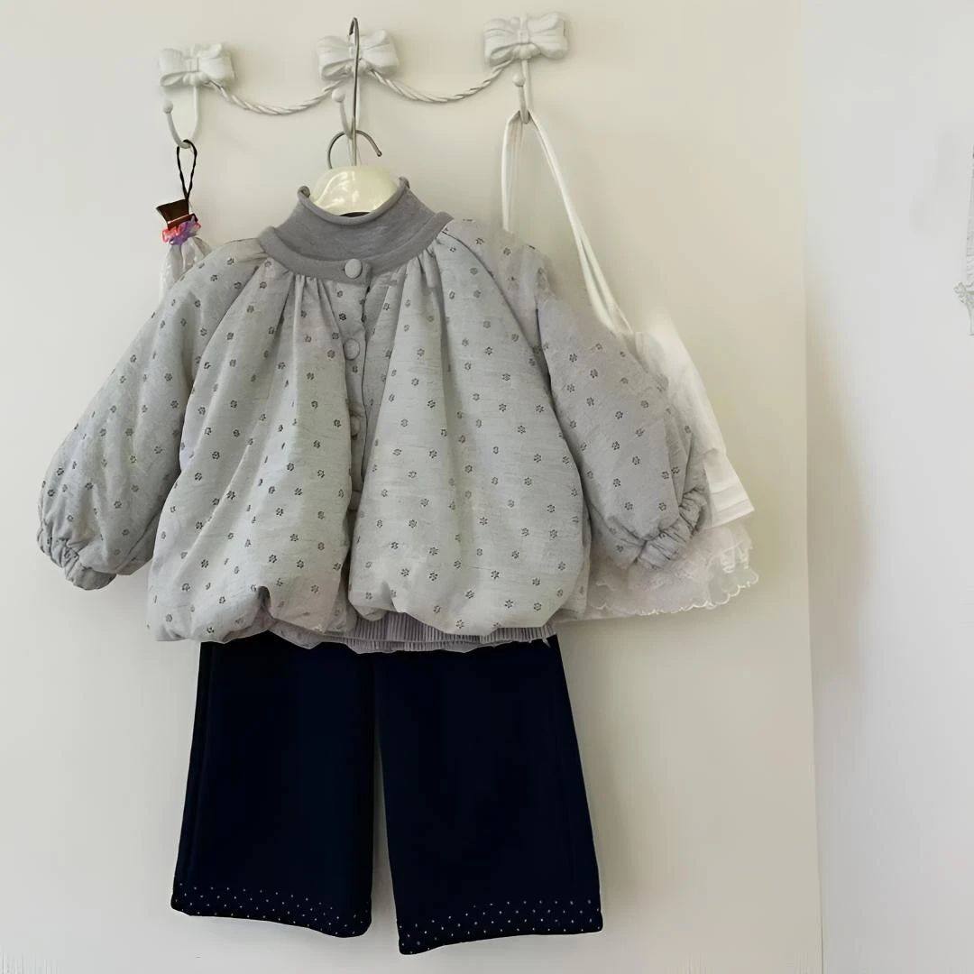 2026韩版女童碎花洋气加厚保暖棉服秋冬季新款圆领夹棉外套时尚,淘宝优惠券,粉丝福利购,淘宝优惠卷
