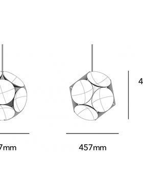 意大利Qeeboo Pitagora Ceiling Lamp 宝石式吊灯 钻石水晶