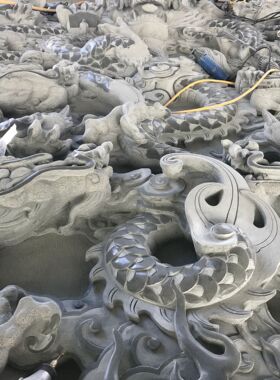 古建筑祠堂石雕浮雕壁画外墙浮雕雕花雕龙手法细腻美观
