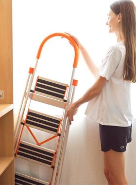 家用人字梯子加粗铝合金折叠梯加厚加宽三步四步五步六步登高扶梯