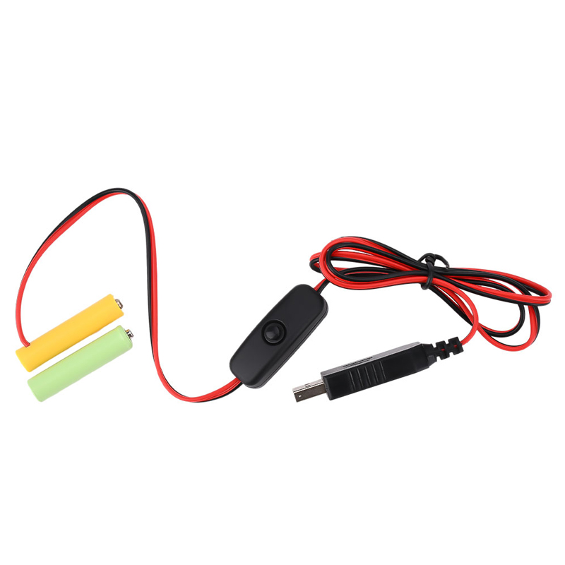 USB 5V转3/4.5/6V电池筒套件 干电池替代线 带开关电源线带保护 - 图0