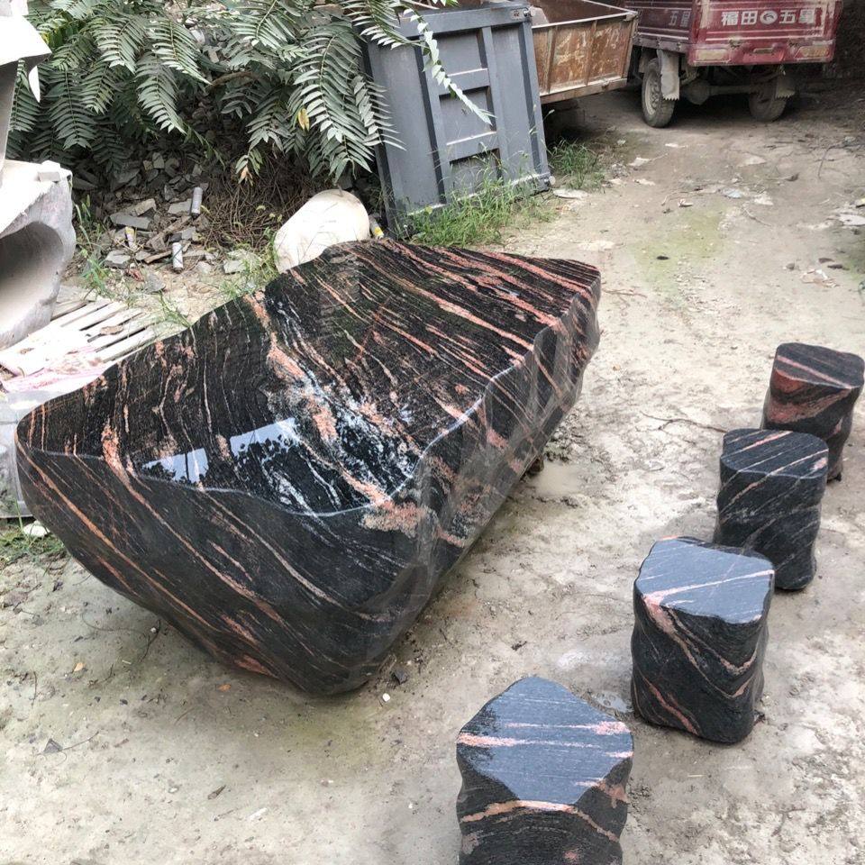 石桌石凳庭院天然户外石头桌子室外石台茶桌茶台花园阳台露天桌凳,淘宝优惠券,粉丝福利购,淘宝优惠卷