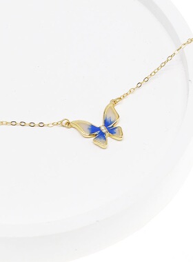 新款轻奢纯银蝴蝶项链女