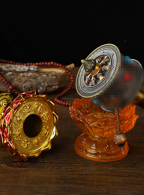 地藏王手摇刻钻带珠合金手摇工艺品精致做工桌面摆件家用旅拍道具