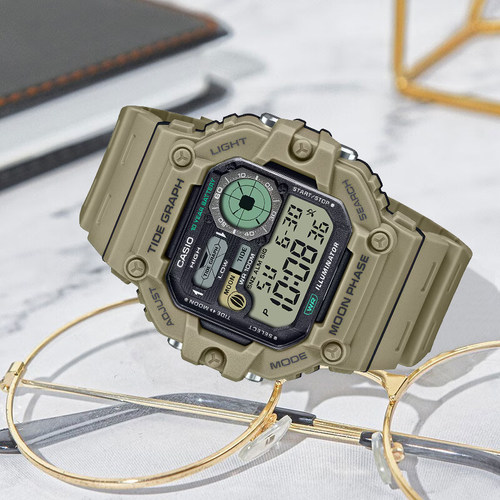 卡西欧手表男复古小方块运动防水非机械电子手表石英WS-1700H-5A - 图2